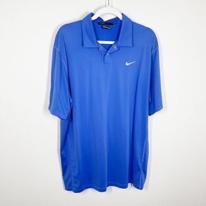 Nike Tiger Woods Collection‎ Trajectory Polo Mens Size L Golf Blue Violet Force